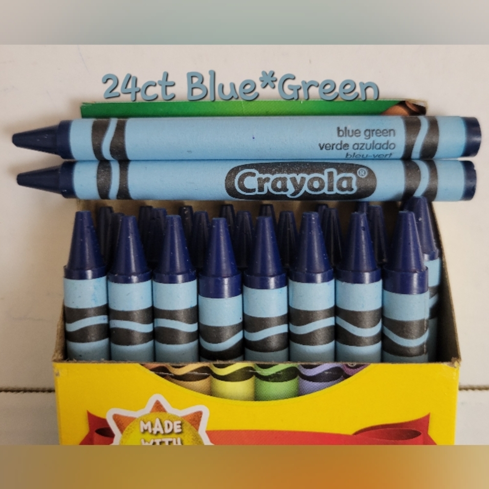 (24) Crayola Crayons (Blue Green) Single Color Bulk Lot